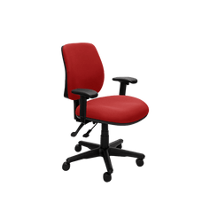 Buro Roma 2 Lever Mid Back Office Chair With Armrest Red / Black Nylon BS218-66+180-2