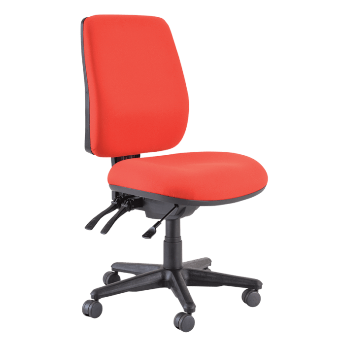 Buro Roma 3 Lever High Back Ergonomic Office Chair, Red, Black Nylon Base BS217-66