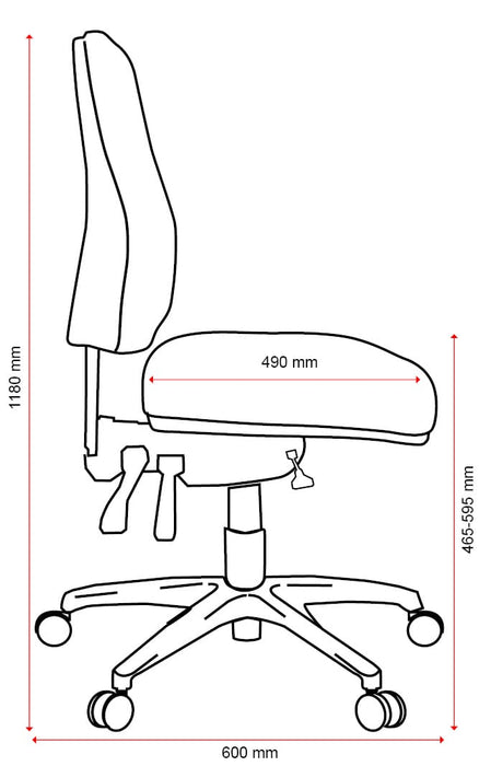 Buro Roma 3 Lever High Back Ergonomic Office Chair With Armrest, Black Nylon Base, Blue BS217-61-180-2