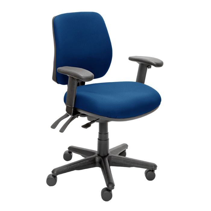 Buro Roma 3 Lever High Back Ergonomic Office Chair With Armrest, Black Nylon Base, Blue BS217-61-180-2