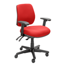 Buro Roma 3 Lever High Back Ergonomic Office Chair With Armrest, Black Nylon Base, Red BS217-66-180-2
