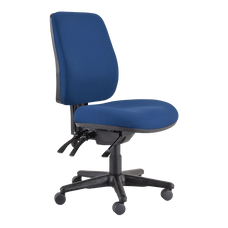 Buro Roma 3 Lever High Back Ergonomic Office Chair, With Seat Slide, Black Nylon Base, Blue, Assembled Commercial Address BS217-61+B34191P-AS--COM