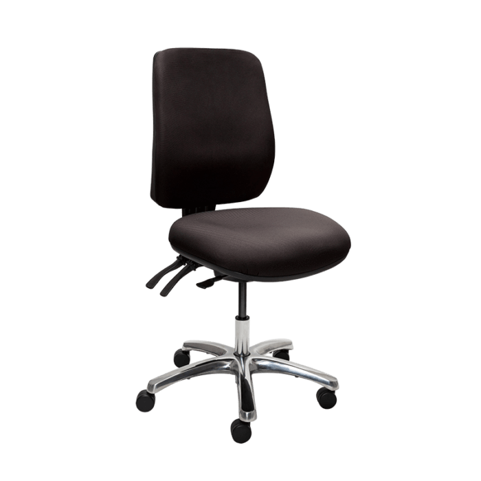 Buro Roma 3 Lever High Back Office Chair Black / Polished Aluminium / Ready to Assemble BS217-63+PC068