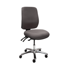 Buro Roma 3 Lever High Back Office Chair Charcoal / Polished Aluminium / Ready to Assemble BS217-62+PC068