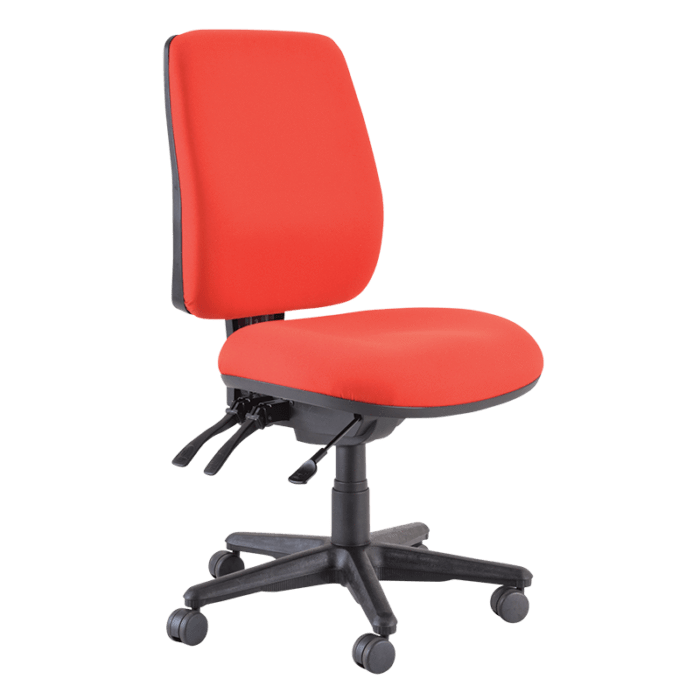 Buro Roma 3 Lever High Back Office Chair Red / Black Nylon / Ready to Assemble BS217-66