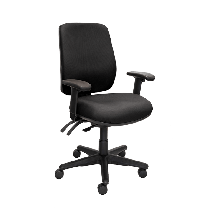 Buro Roma 3 Lever High Back Office Chair With Armrest Black / Black Nylon / Ready to Assemble BS217-63-180-2