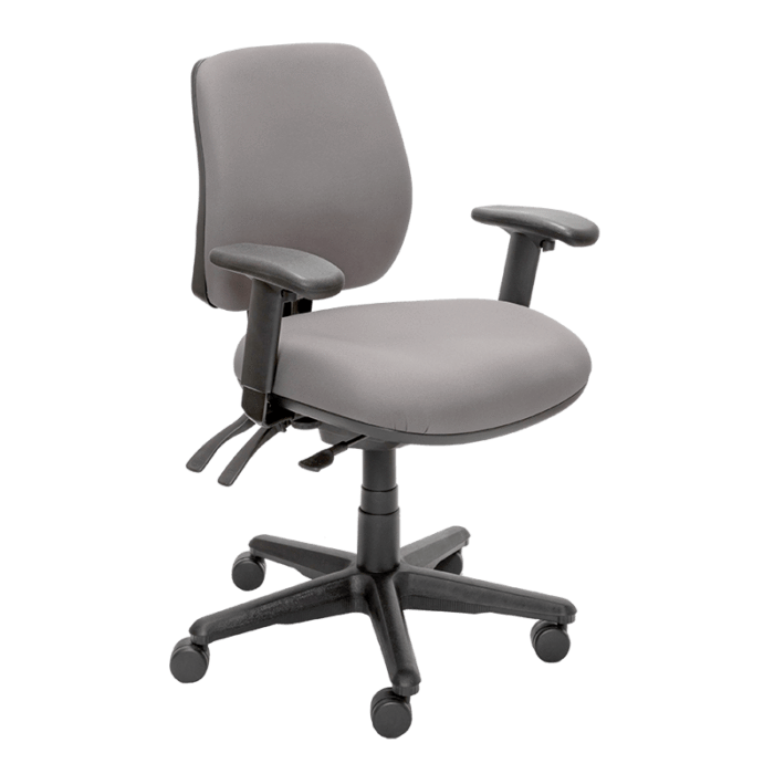 Buro Roma 3 Lever High Back Office Chair With Armrest Charcoal / Black Nylon / Assembled - Delivery to commercial address BS217-62-180-2-AS-COM