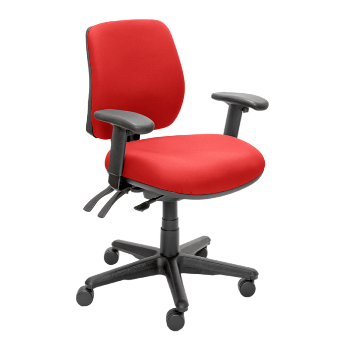 Buro Roma 3 Lever High Back Office Chair With Armrest Red / Black Nylon / Assembled - Delivery to commercial address BS217-66-180-2-AS-COM