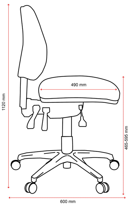 Buro Roma 3 Lever Mid Back Office Chair