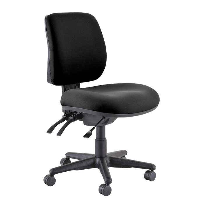 Buro Roma 3 Lever Mid Back Office Chair Black / Black Nylon / Ready to Assemble BS219-63-PRO