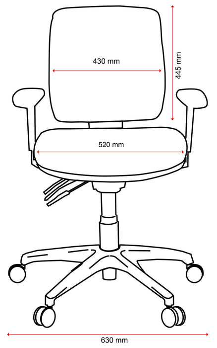 Buro Roma 3 Lever Mid Back Office Chair, Black Fabric, Nylon Base BS219-63