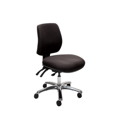 Buro Roma 3 Lever Mid Back Office Chair Black / Polished Aluminium / Ready to Assemble BS219-63+PC068