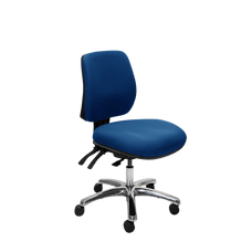 Buro Roma 3 Lever Mid Back Office Chair Blue / Polished Aluminium / Ready to Assemble BS219-61+PC068