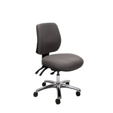 Buro Roma 3 Lever Mid Back Office Chair Charcoal / Polished Aluminium / Ready to Assemble BS219-62+PC068