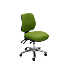 Buro Roma 3 Lever Mid Back Office Chair, Polished Aluminium Base, Black Fabric, Assembled