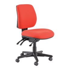 Buro Roma 3 Lever Mid Back Office Chair Red / Black Nylon / Ready to Assemble BS219-66-PRO