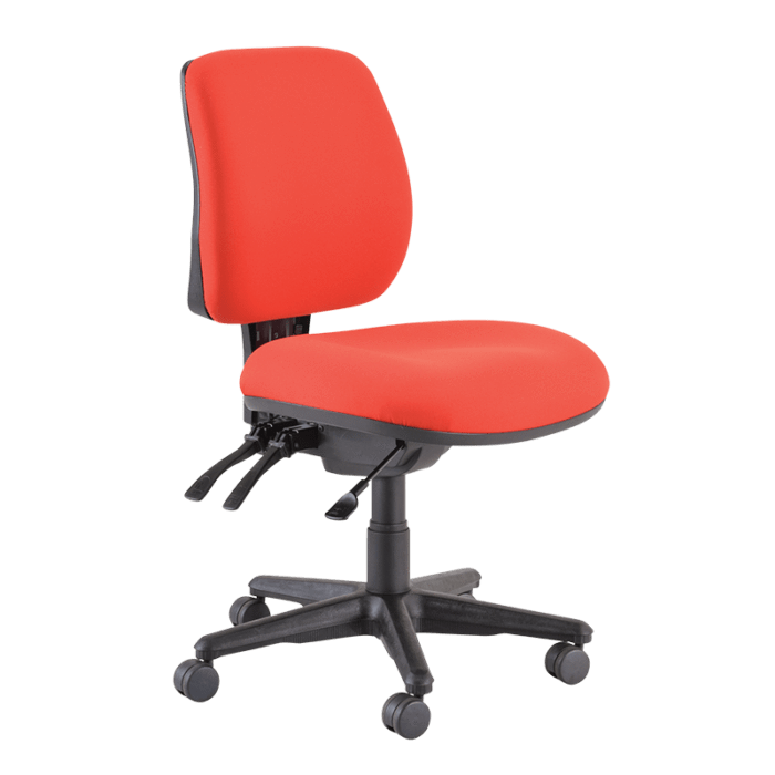 Buro Roma 3 Lever Mid Back Office Chair Red / Black Nylon / Ready to Assemble BS219-66-PRO