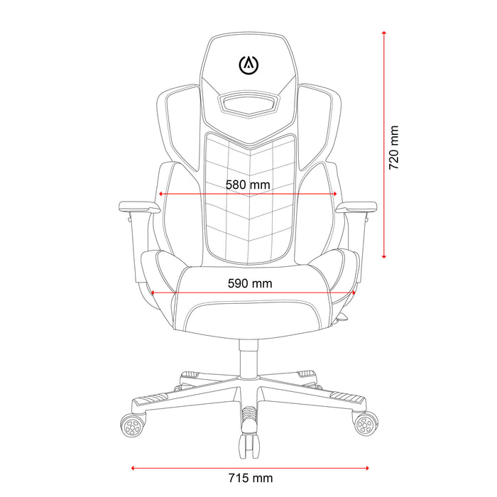Buro X PowerA Raider Ergo Gaming Chair, Grey PU BS154-PU3-2