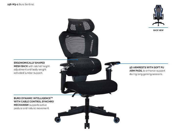 Buro X PowerA Sentinel Ergo Gaming Chair BS156-M3-1