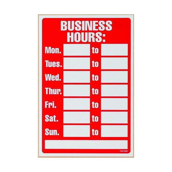 Business Hours Sign - 203 x 305mm AOP8272-DO