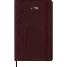 2026 Moleskine Diary 12 Month Weekly + Notes, Hard Cover, 210mm x 130mm Large, Precious & Ethical Mamba, Bordeaux