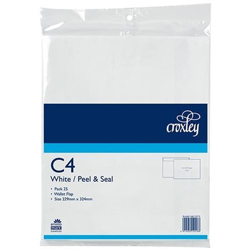 C4 / A4 White Peel & Seal Envelopes x 25 CX133110
