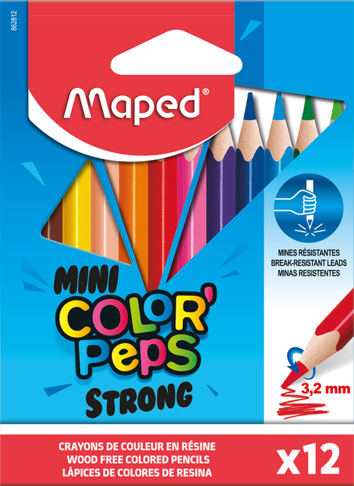 Maped  Strong Mini Colour Pencils 12's pack (862812)