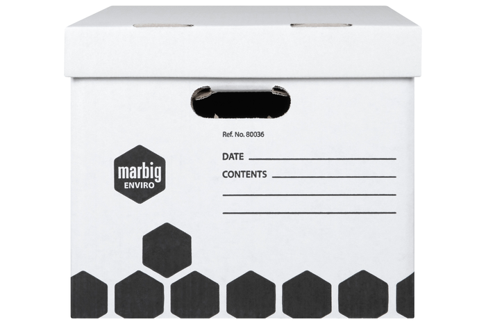 Marbig Super Strong Archive Box White & Black