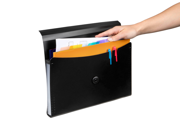 Marbig Professiona Series Expanding File with  7 Pockets, Black