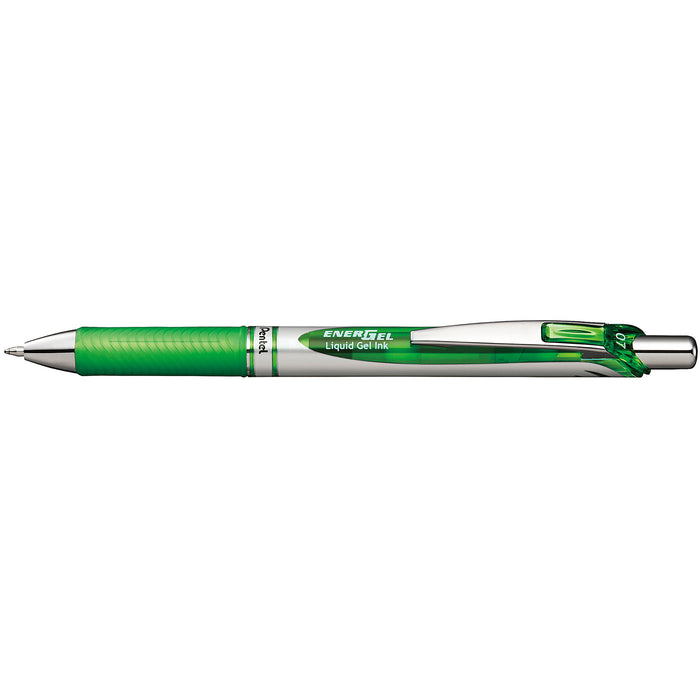 Pentel Energel Gel Roller Pen Retractable BL77 0.7mm Lime Green - Pack of 12