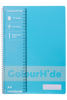 ColourHide A4 Notebook 120 Pages, Sky Blue