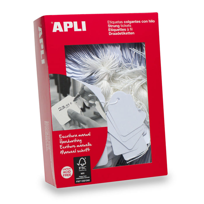 APLI Tags on String 18 x 29mm x 1000's pack