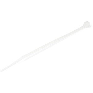 Cable Zip Ties, Self Locking, 10cm x 2mm, 100 Pack, White, 22mm Bundle Diameter, Tensile Strength Nylon, Curved Tip, CBMZT4N IM5139026