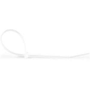Cable Zip Ties,  Self Locking, 20cm x 4mm,  100 Pack, White, 55mm Bundle Diameter, Tensile Strength Nylon, Curved Tip, CBMZT8N IM5139034
