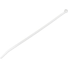 Cable Zip Ties, Self Locking, 25cm x 4mm, 1000 Pack, White, 68mm Bundle Diameter, Tensile Strength Nylon, Curved Tip, CBMZT10NK IM5139023