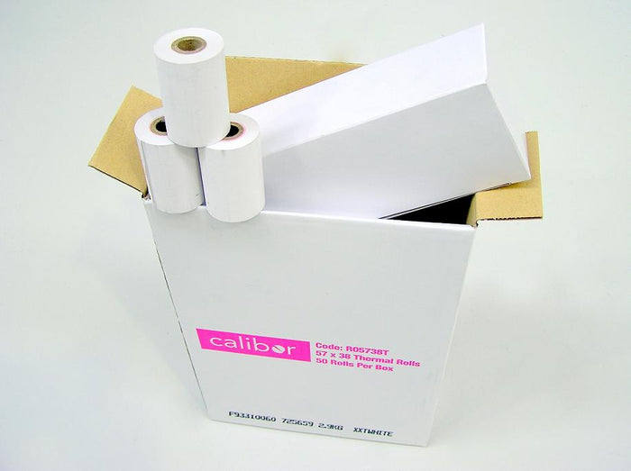 Calibor Thermal Paper Roll 57mm x 38mm 50 Rolls SKRO5738T
