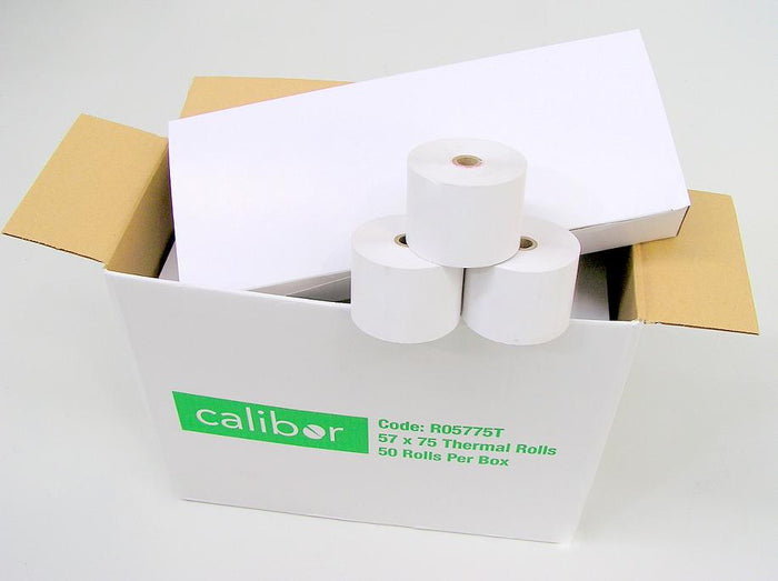 Calibor Thermal Paper Roll 57mm x 75mm 50 Rolls SKRO5775T