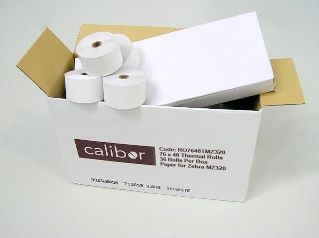 Calibor Thermal Paper Roll 76mm x 48mm 36 Rolls IMZ/MZ320 SKRO7648TMZ320
