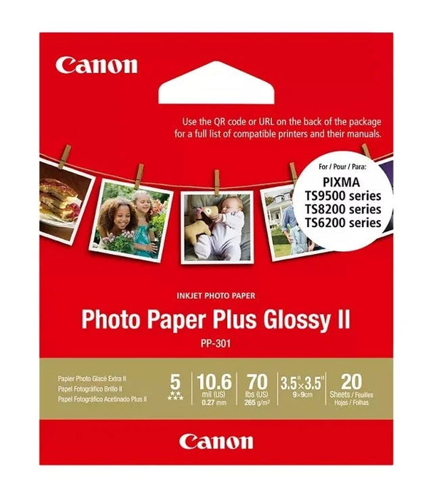 Canon 3.5"x 3.5" Glossy Photo PaperPlus 20's pack DSCPP301SQ3IN20