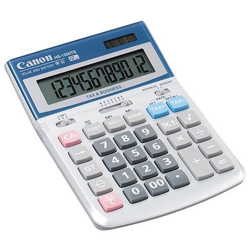 Canon HS1200TS Solar & Battery 12 Digit Calculator with Tax Key DSCCHS1200TS
