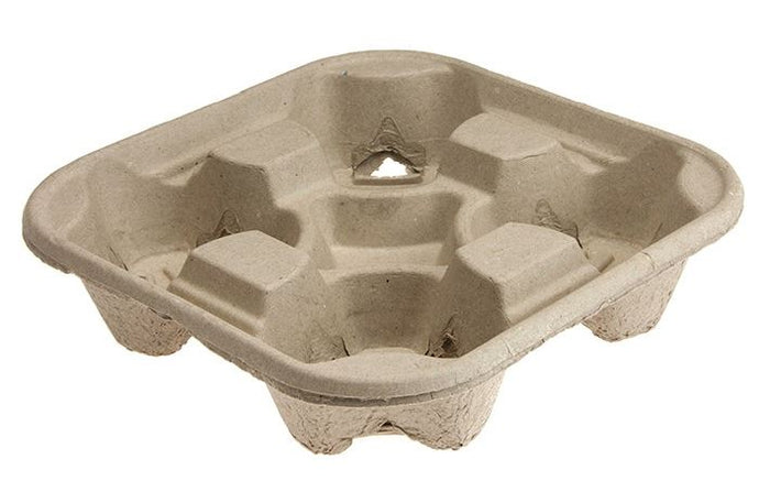 Cardboard Cup Holders, Fits 80mm and 90mm Cups, 4 Capacity x 300 pieces MPH16505