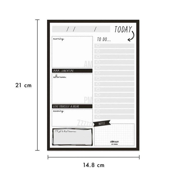 Carpe Diem Daily Planner Pad Black FPP9119CD