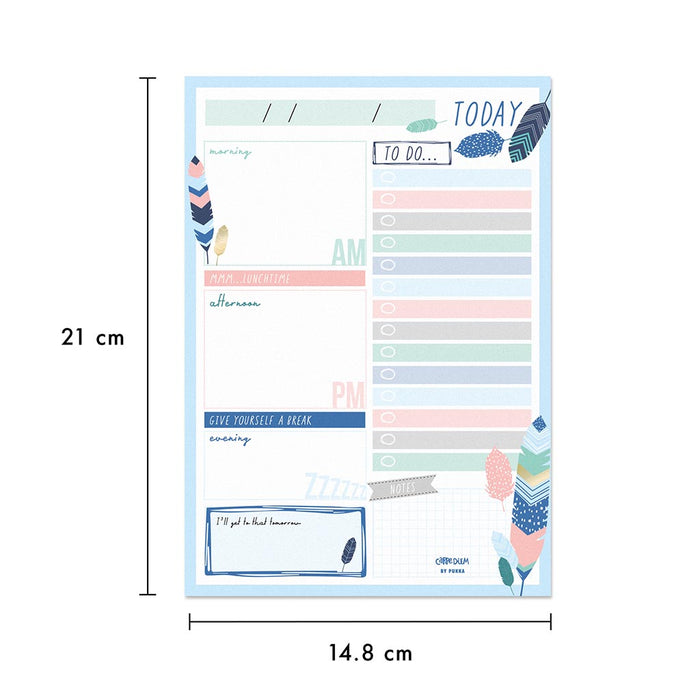 Carpe Diem Daily Planner Pad Feathers FPP9218CD
