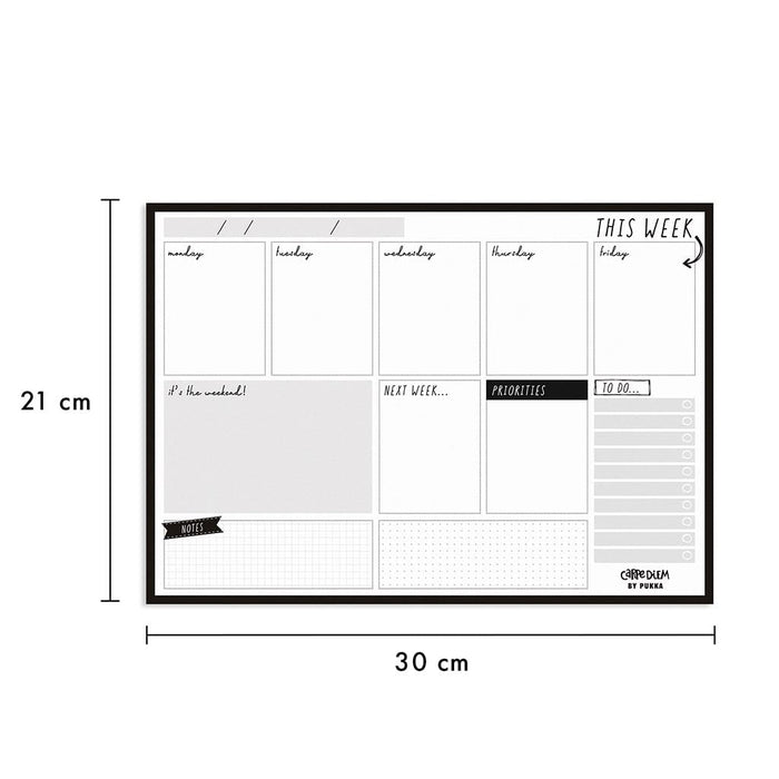 Carpe Diem Weekly Planner Pad Black FPP9120CD