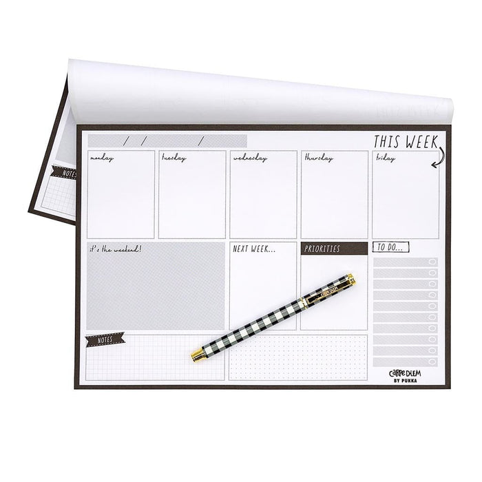 Carpe Diem Weekly Planner Pad Black FPP9120CD