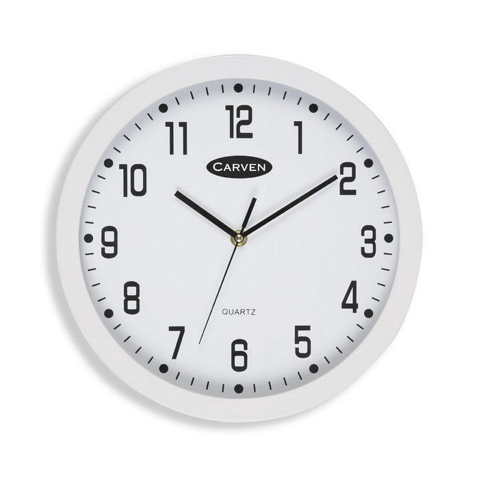 Carven Quartz Wall Clock 300mm White AOCL300WH