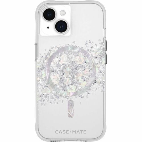 Case-Mate Touch of Pearl MagSafe iPhone 15 Case, Touch of Pearl, Irresistible Pearlescent, Silver, Clear, Drop Resistant, Bacterial Resistant, Anti-scratch, UV Resistant, Scratch Resistant, Pearl IM5895436