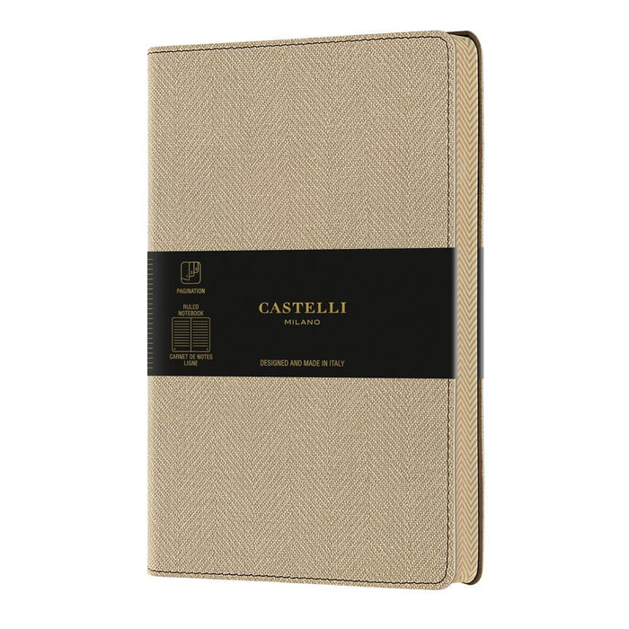 Castelli Notebook A5 Ruled Harris Desert Sand CXQC6D9-918