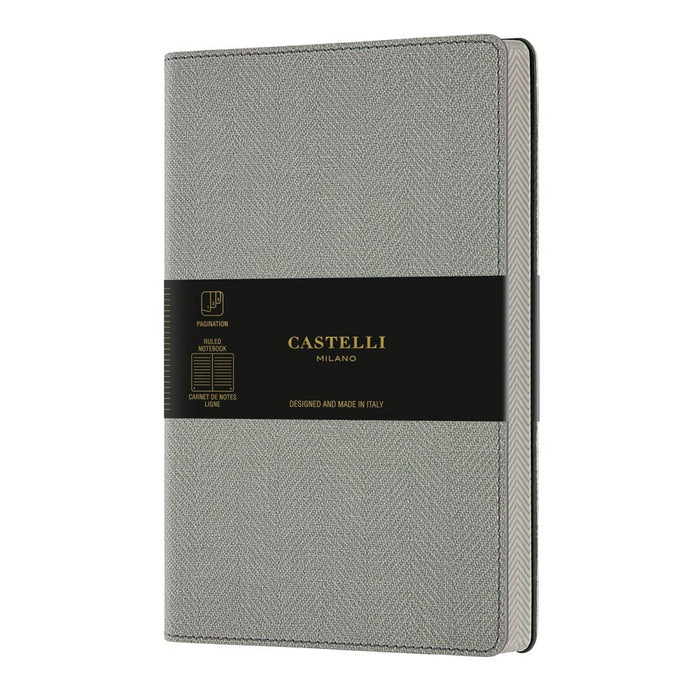 Castelli Notebook A5 Ruled Harris Oyster Grey CXQC6D9-628