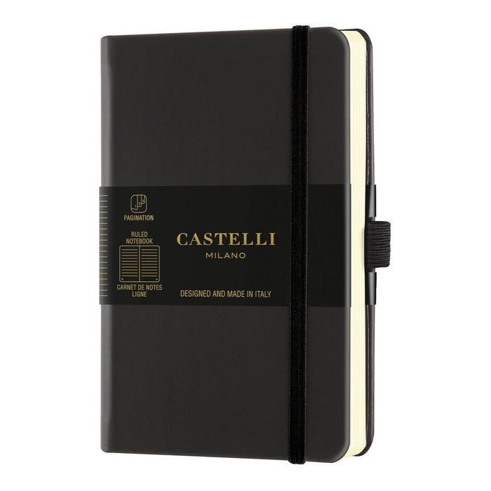 Castelli Notebook Aquarella Pocket Ruled Black Sepia CXQC225-635